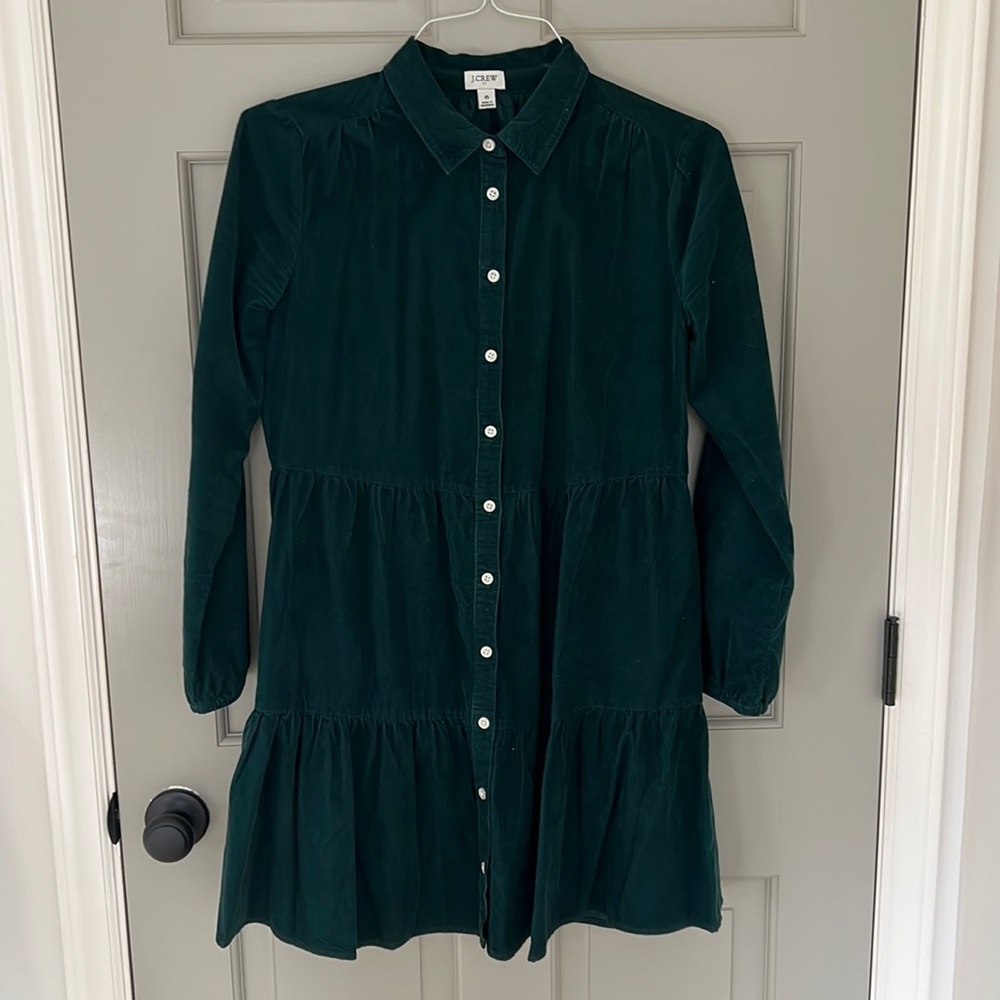 J Crew Factory Tiered Corduroy Dress 6